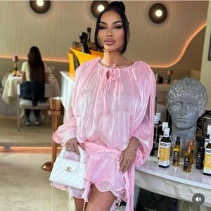 Elegant Pink Satin Dress